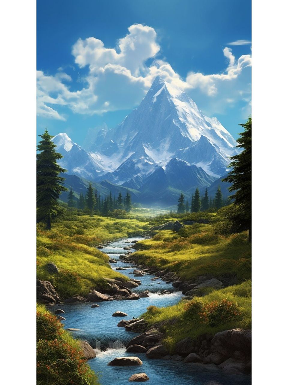 雪山,湖泊风景手机壁纸