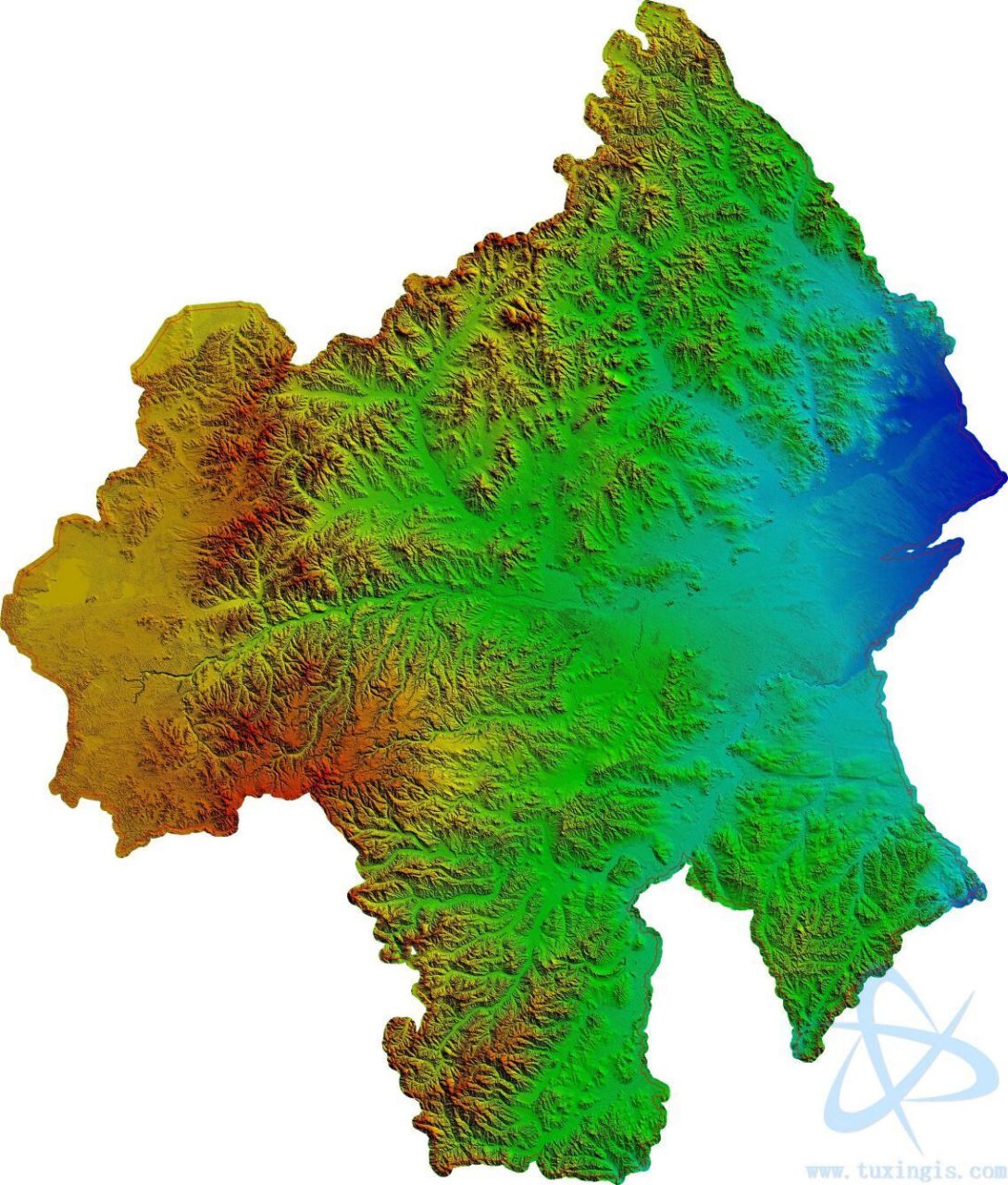 赤峰市地形图 赤峰市位于内蒙古自治区东南部,蒙冀辽三省区交汇处