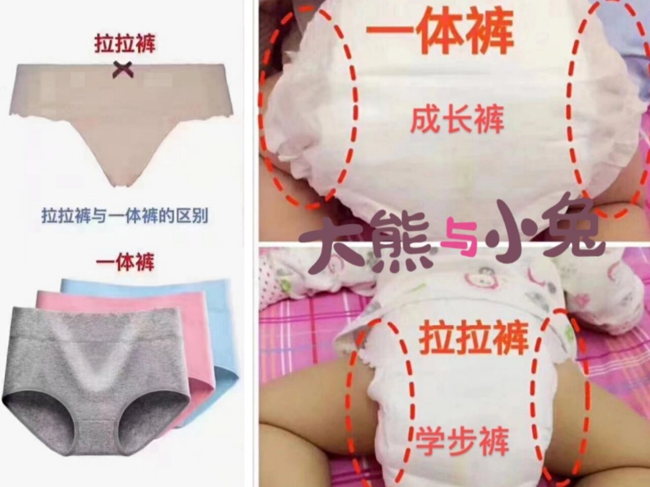 区别 学步裤:像三角裤,包住宝宝半个屁股预留出大腿根部,也叫半包臀