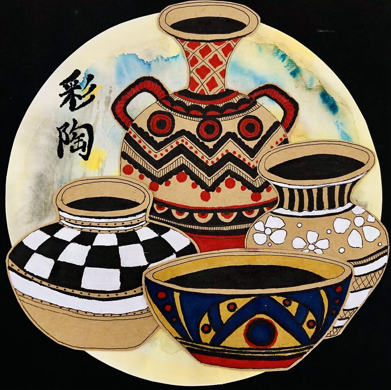 创意美术儿童画|《彩陶》(附步骤) 感受学习彩陶百科知识及特点的总结