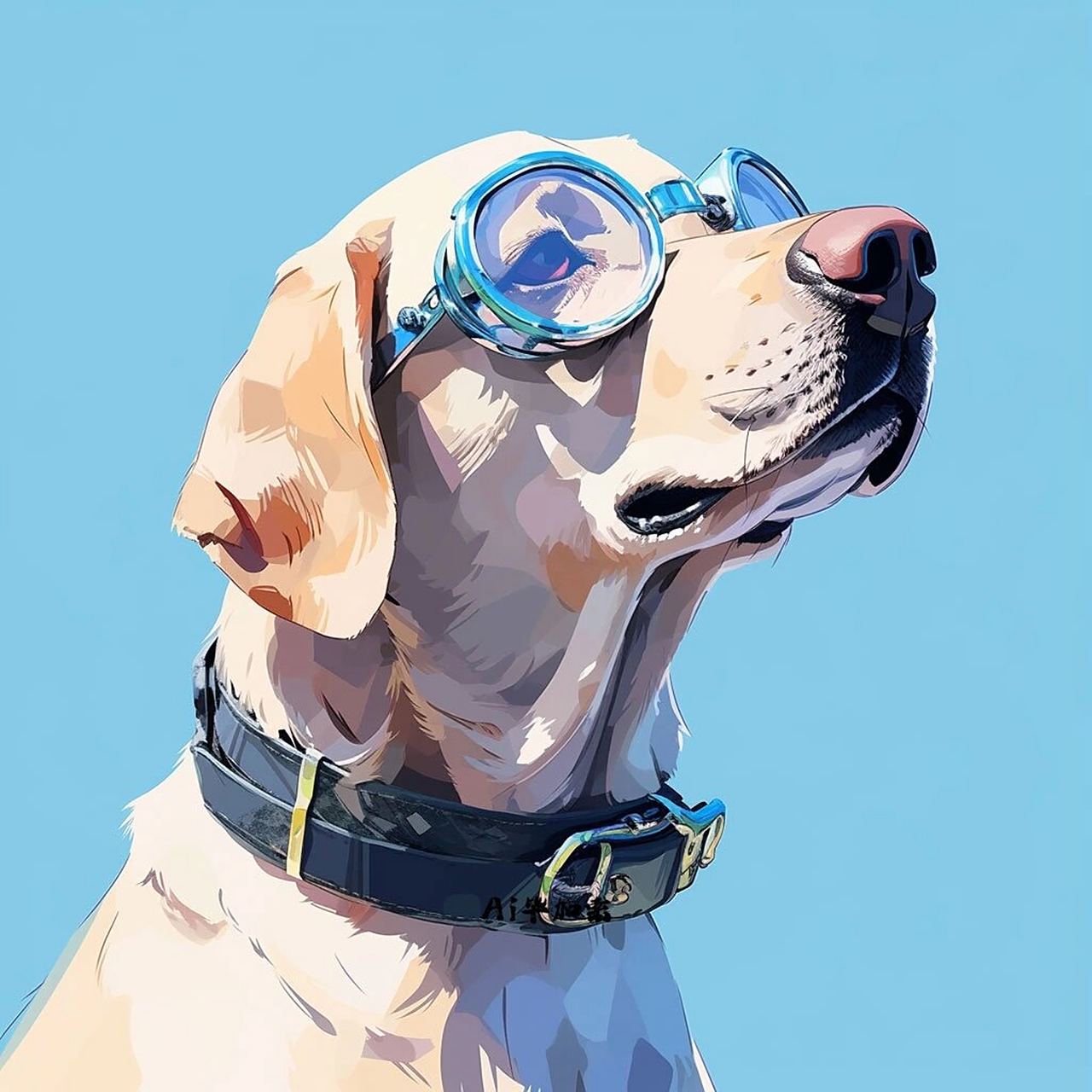 蓝色风暴97戴眼镜拉布拉多头像 温柔帅气的大狗子拉布拉多!