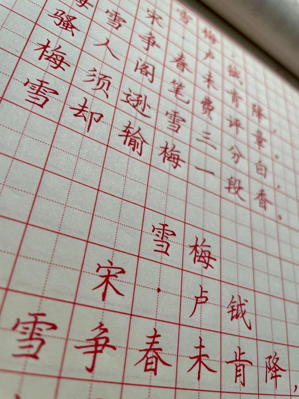 雪梅钢笔字图片