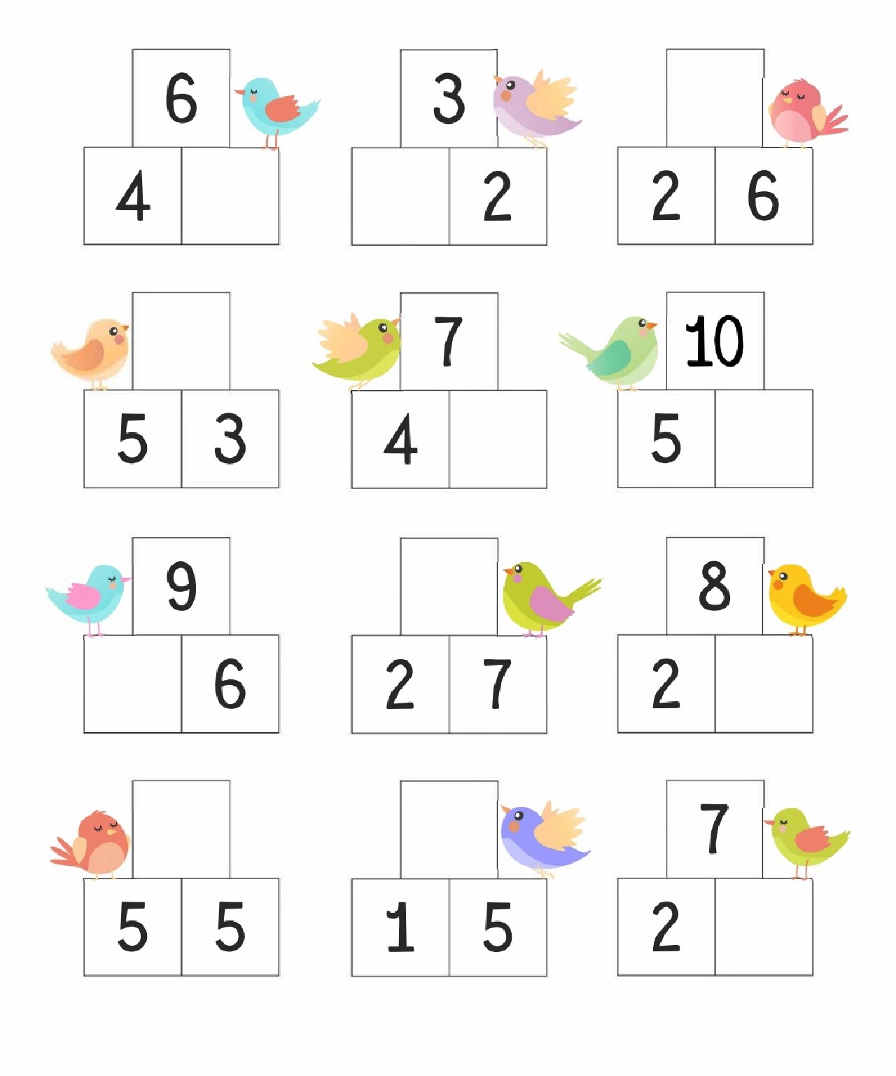 10以内数字拆分