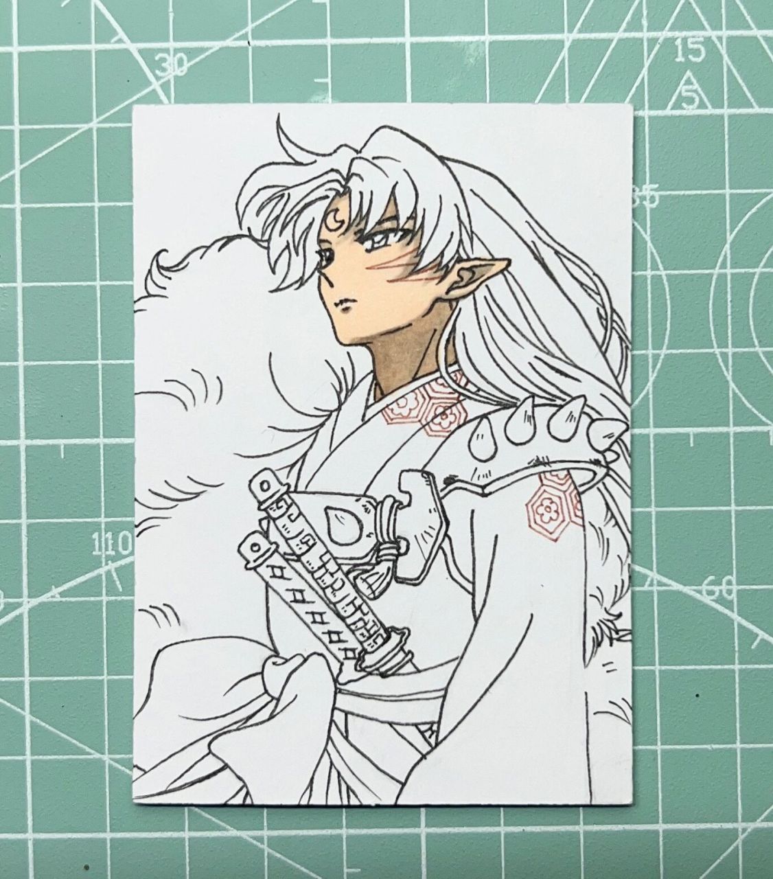 犬夜叉系列手绘卡|帅气的杀生丸大人 杀生丸(真的很帅很帅很帅很帅很