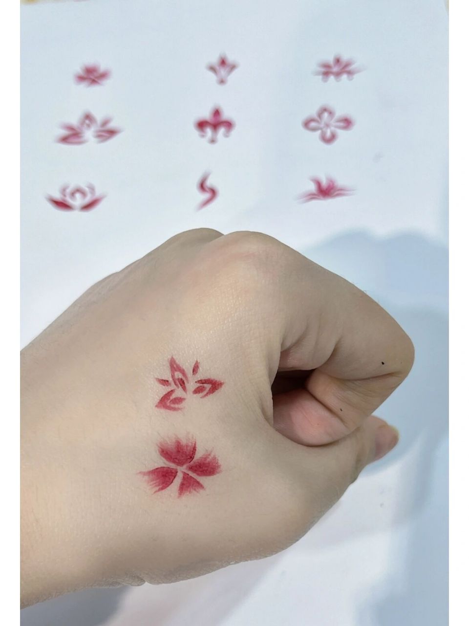 手绘古风花钿,古风常用眉心 手绘古风花钿眉心