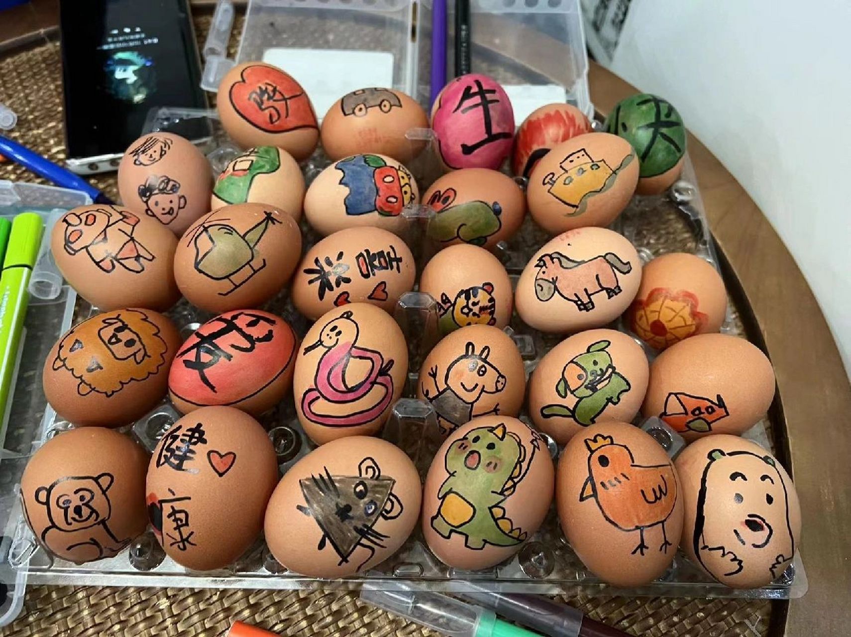鸡蛋画画表情图片