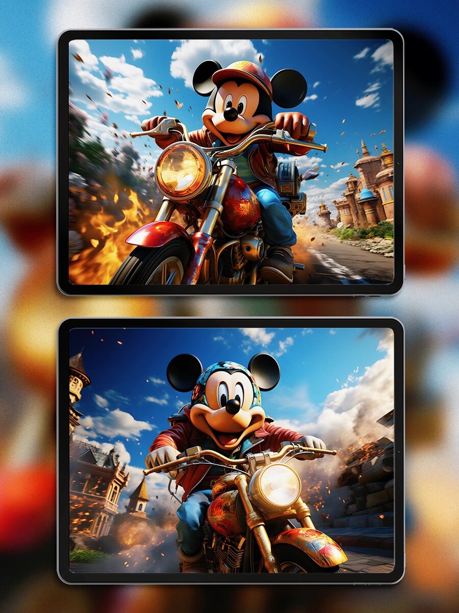ipad壁纸 l 迪士尼 l 米奇骑摩托 l 4k高清