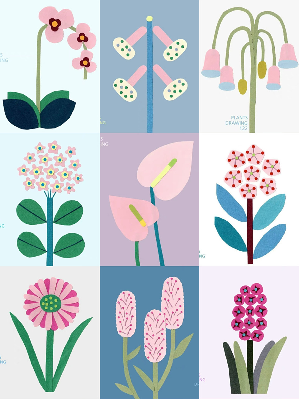 素材收集|花卉拼贴2 78拼贴画/植物/色块练习 78来自makitoy 78