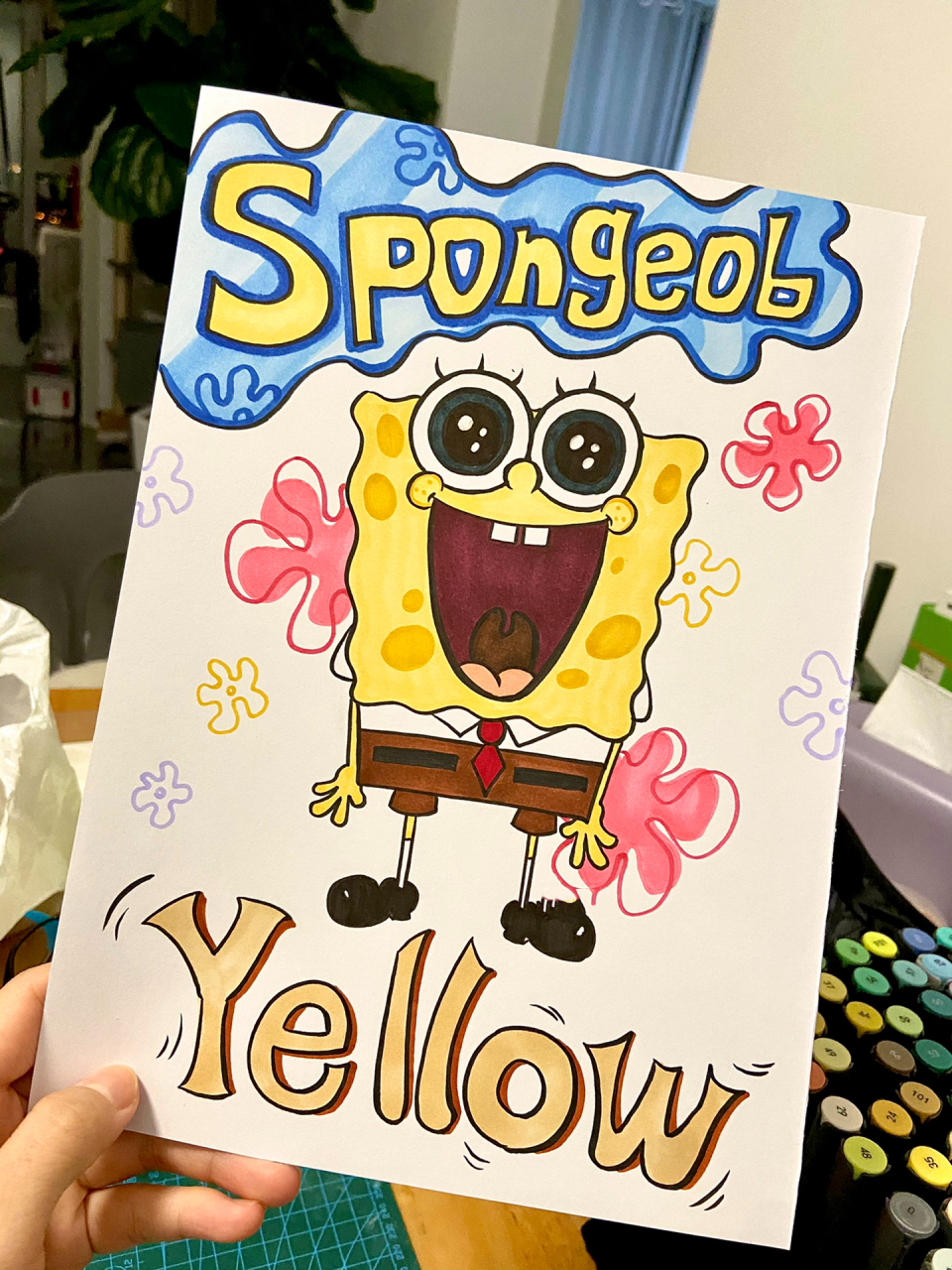 马克笔手绘|黄色系海绵宝宝bobo78 答应粉丝投稿来的,必须紧急完成