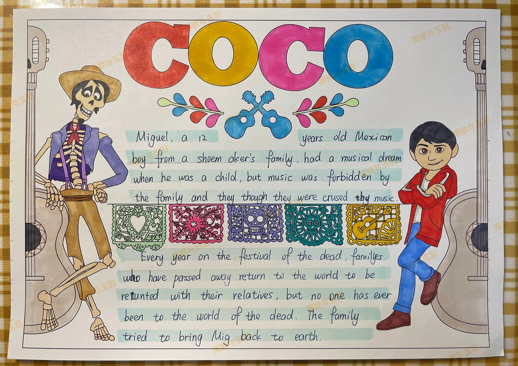 寻梦环游记英文手抄报 英语电影手抄报