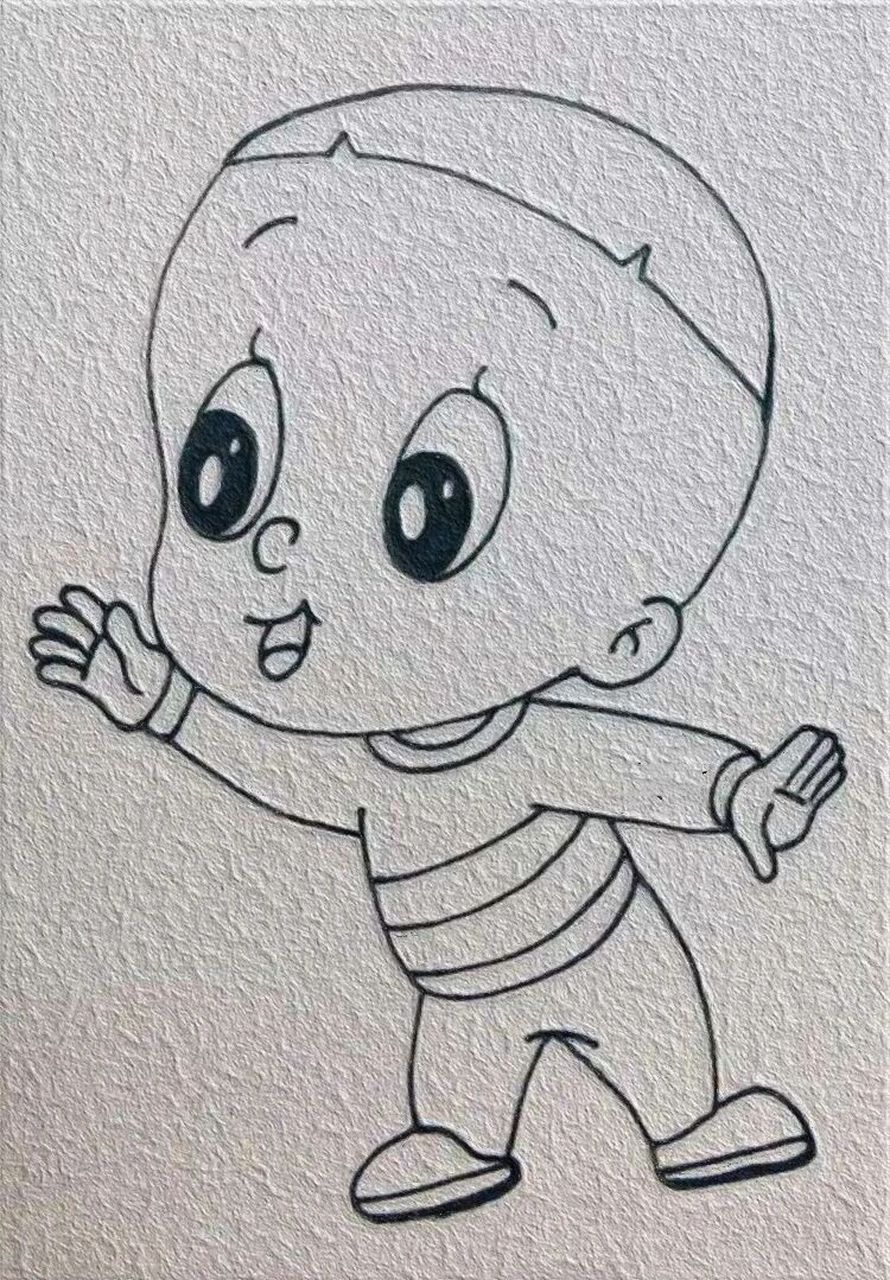 简笔画|大头儿子(附步骤) 钱财再好,也好不过生命 名利再大,也大不过