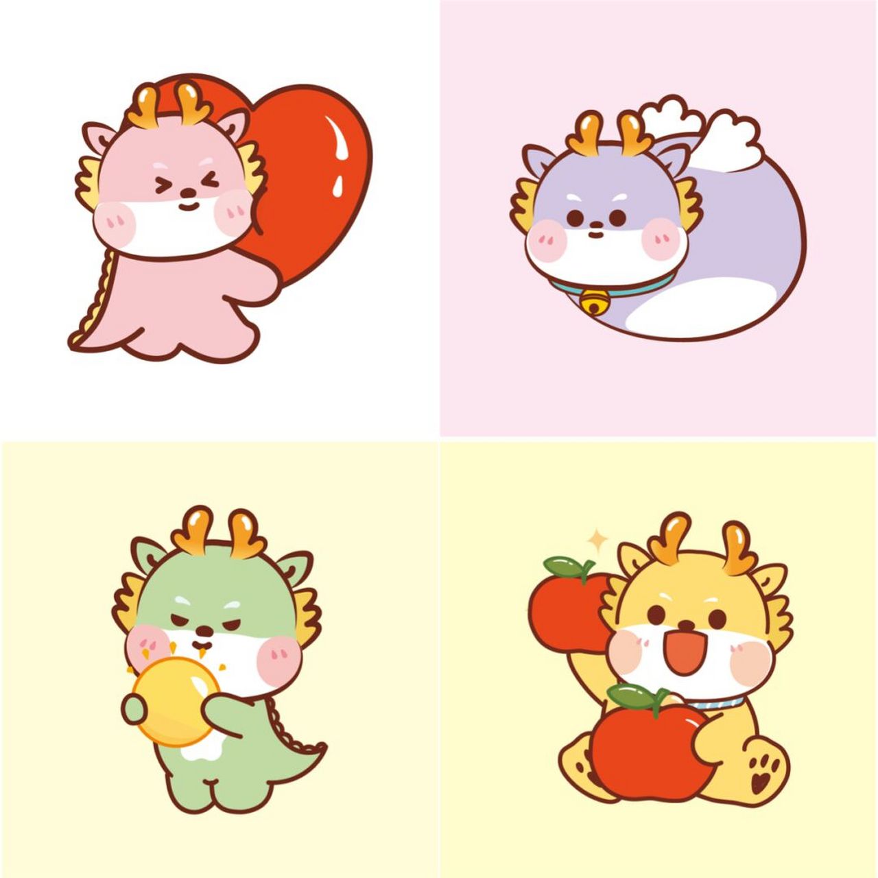 小飞龙ip卡通形象平安喜乐龙宝宝来啦头像 小飞龙ip卡通形象,治愈系ip