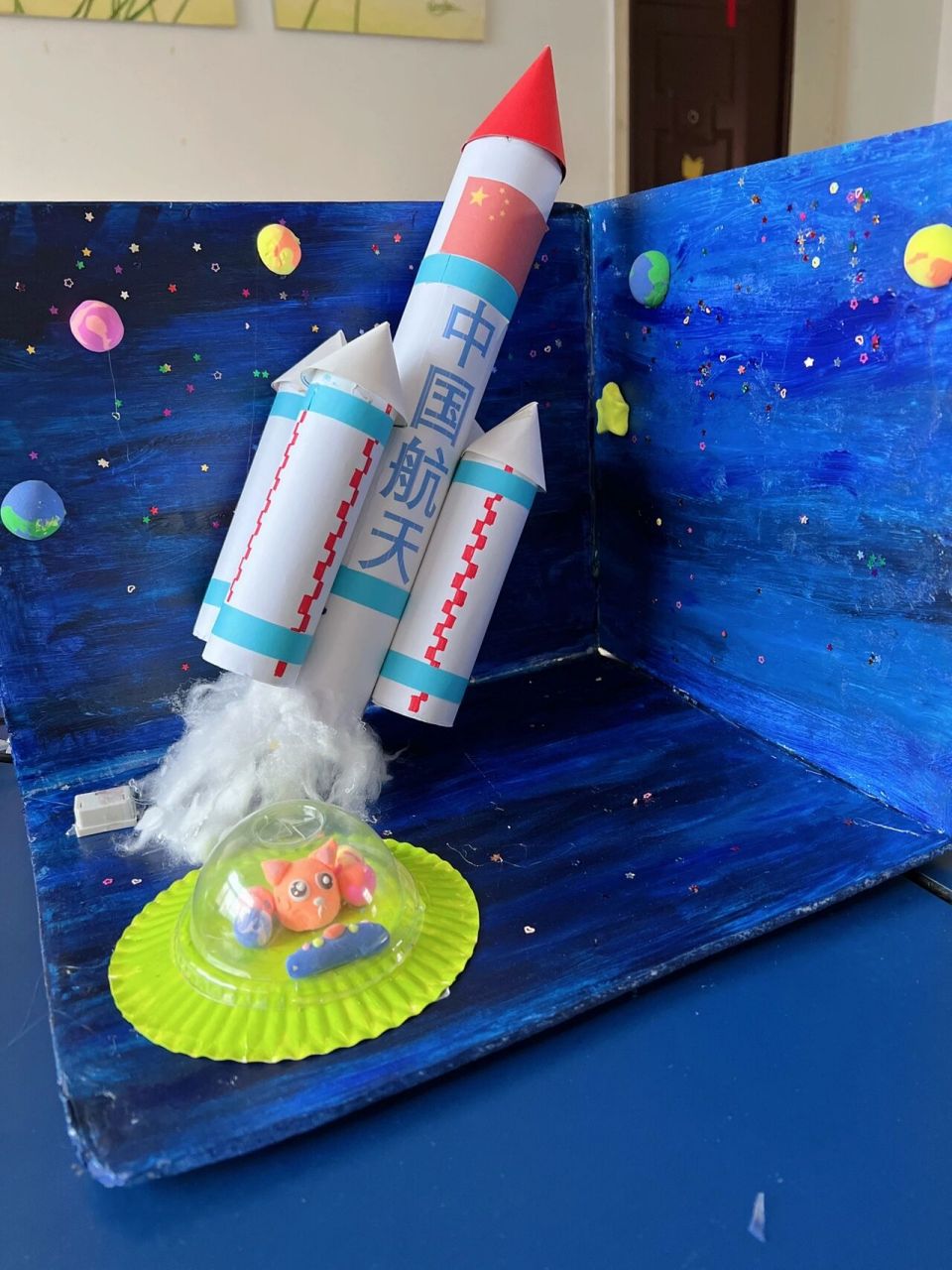 科技手工 记录一下第一次上学的亲子手工