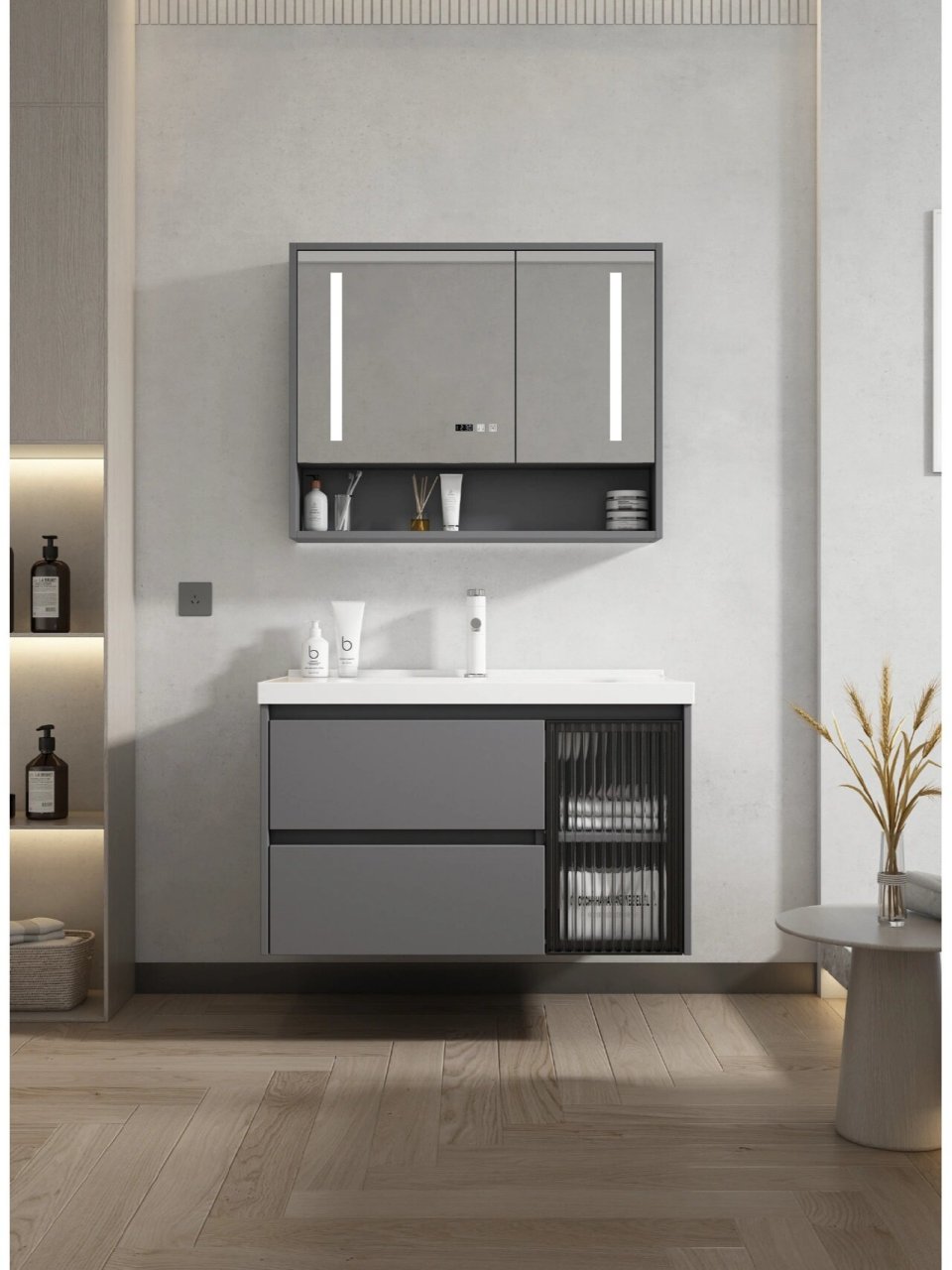 浴室柜就选多层实木免漆柜 作为一个销售过多种材质浴室柜的销售员,我