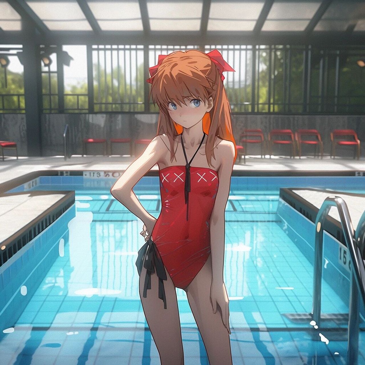 明日香の游泳照 夏季里,游泳吧,明日香小姐