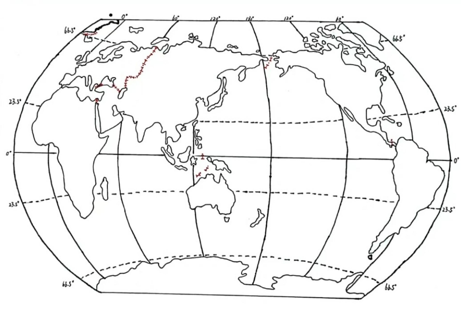 世界地理轮廓图(附带空白) 交寒假作业