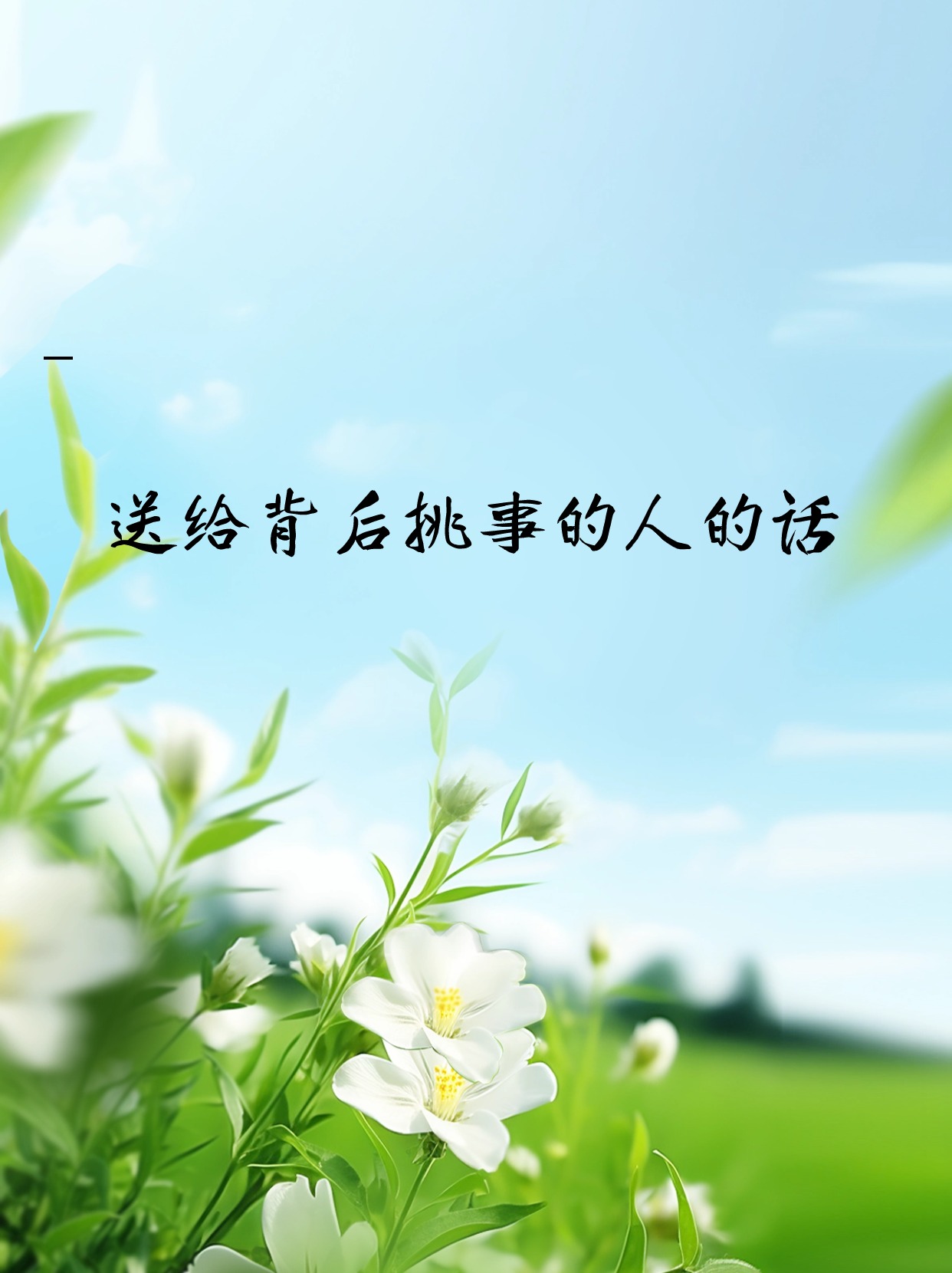 送给背后挑事的人的话
