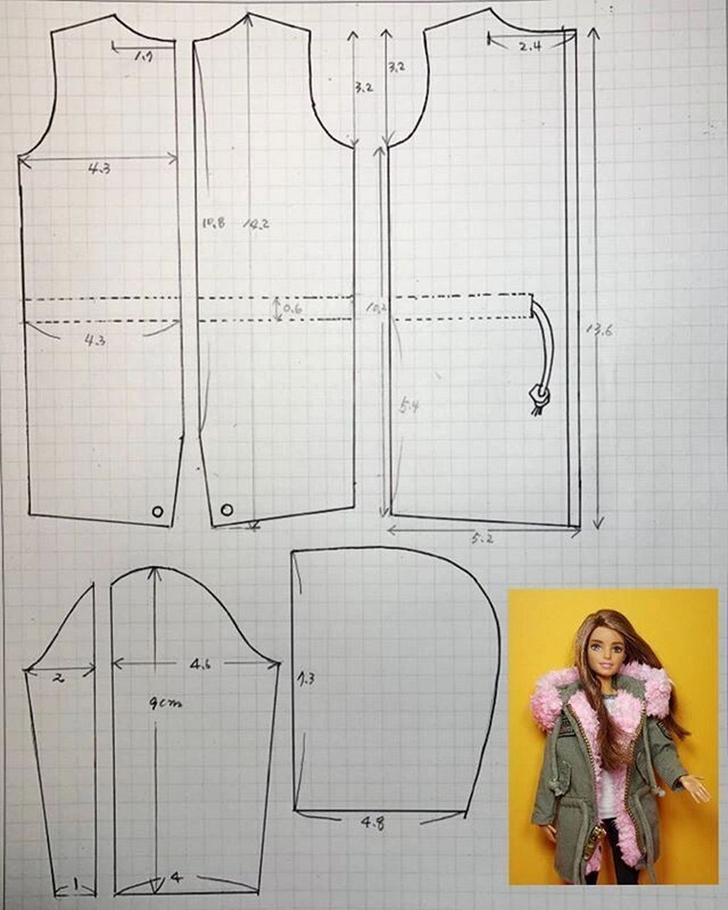 娃娃大衣图纸 分享创意与灵感