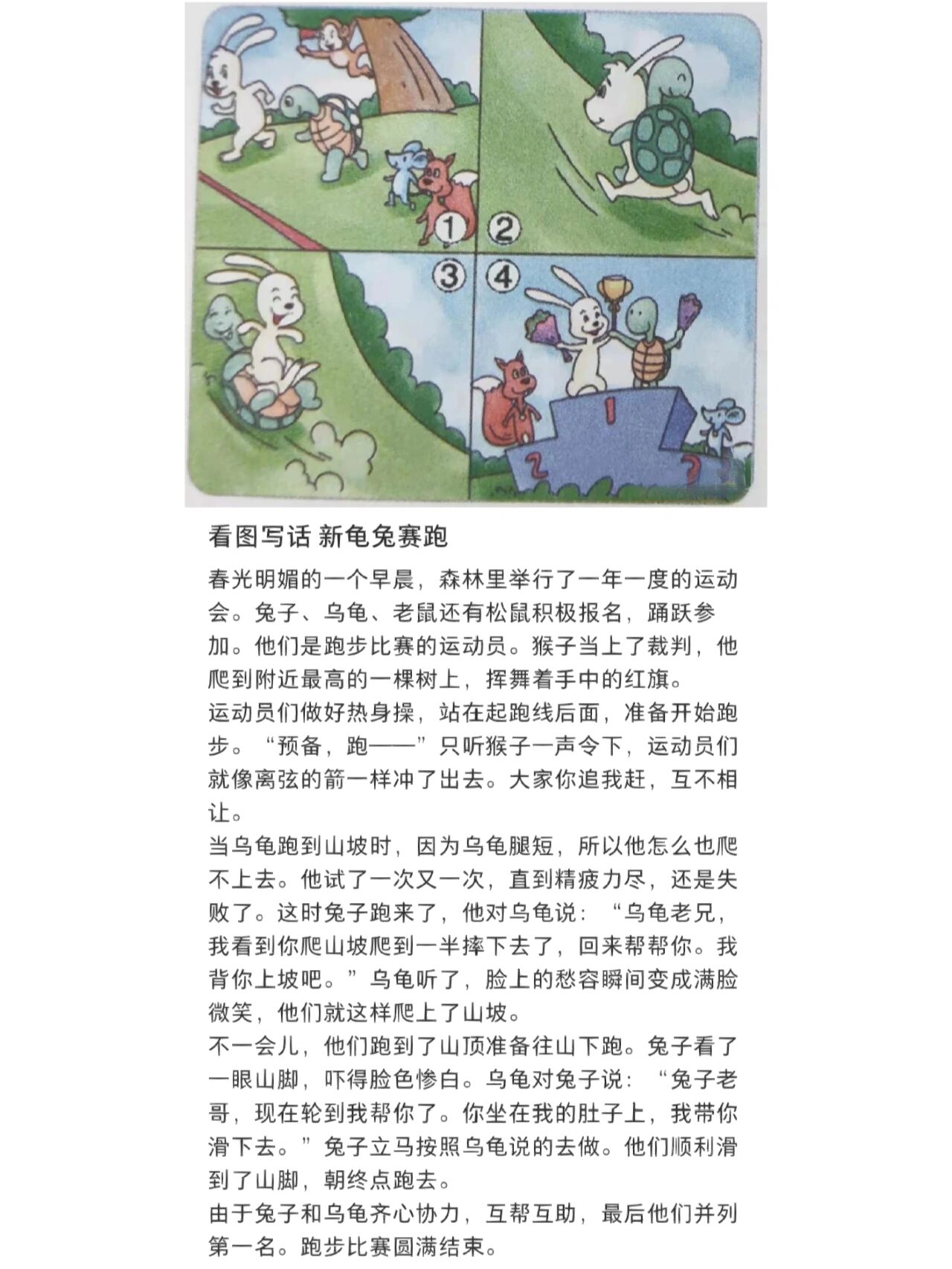 看图写话《新龟兔赛跑》