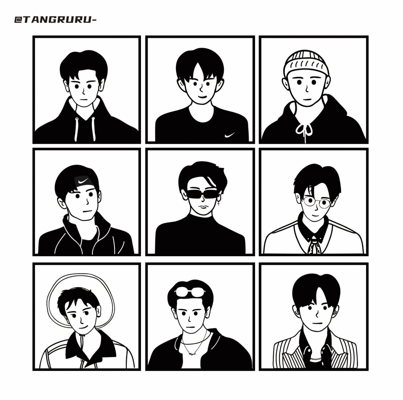 原创简笔画 | 男生 ins风原创插画