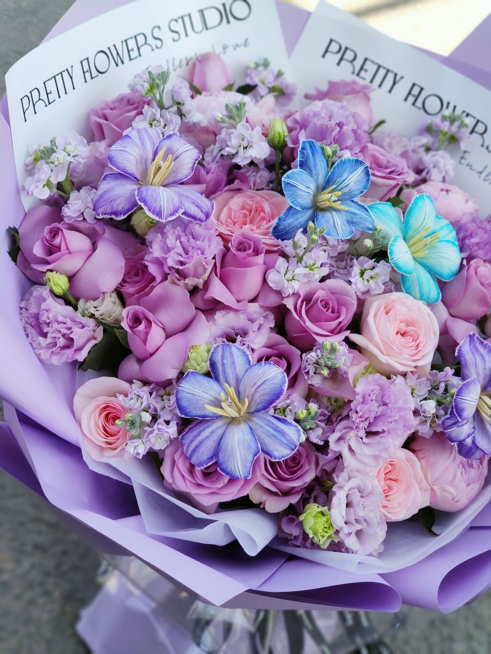 星黛露配色花束 神秘又浪漫的紫色花束 紫色系星黛露配色花束 "生活是