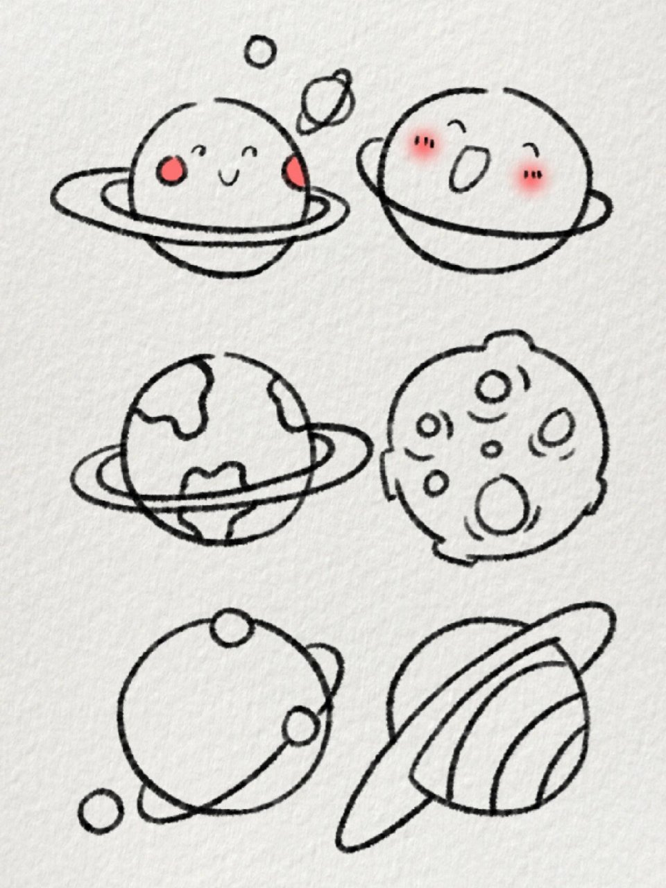 超简单的星球简笔画|星河浩瀚78 即使星河浩瀚,也愿你能找到属于