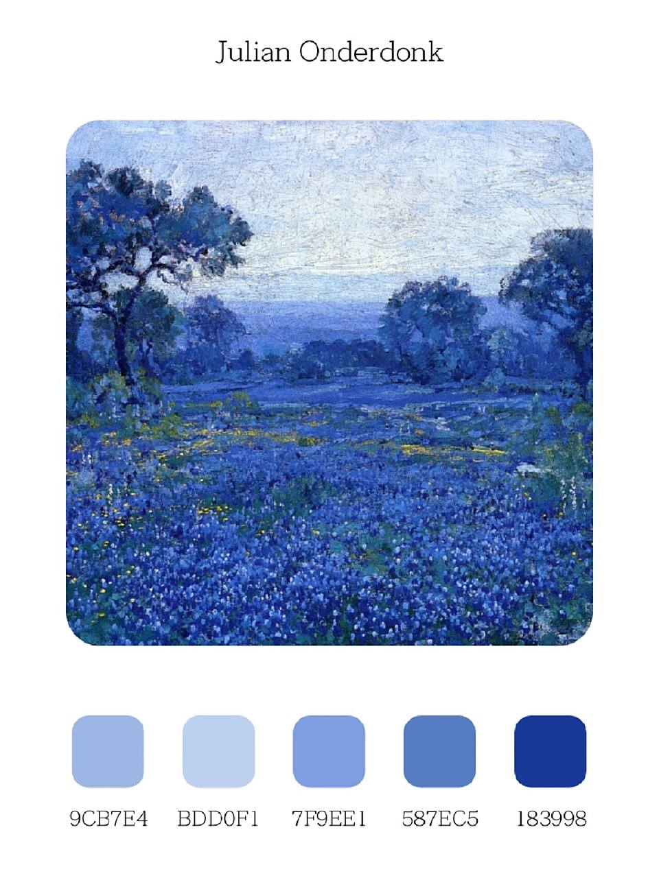 配色灵感 | julian onderdonk的蓝色世界 配色灵感 | 艺术家julian