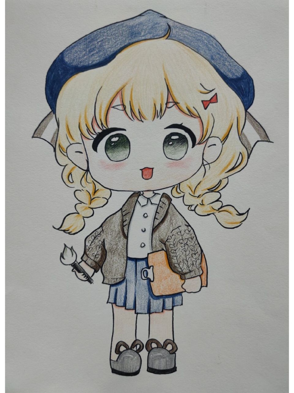 一些q版人物漫画 主要材料:素描纸,彩铅,勾线笔,橡皮