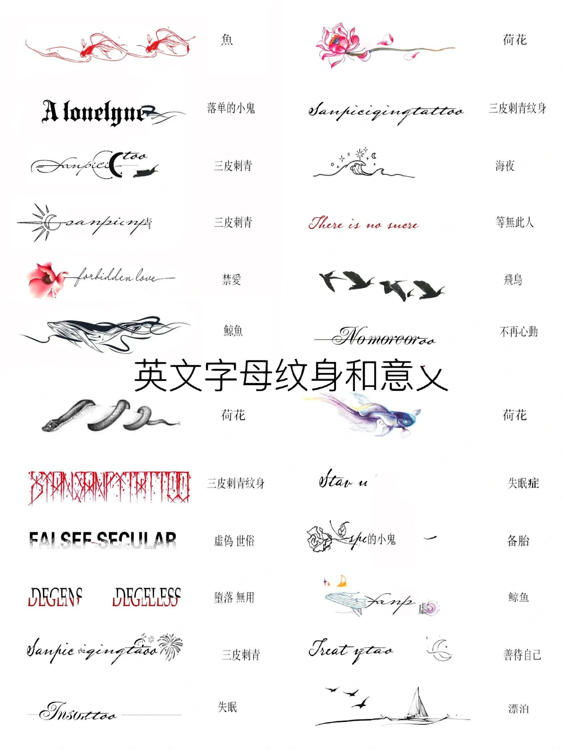 小臂小清新英文字纹身图案