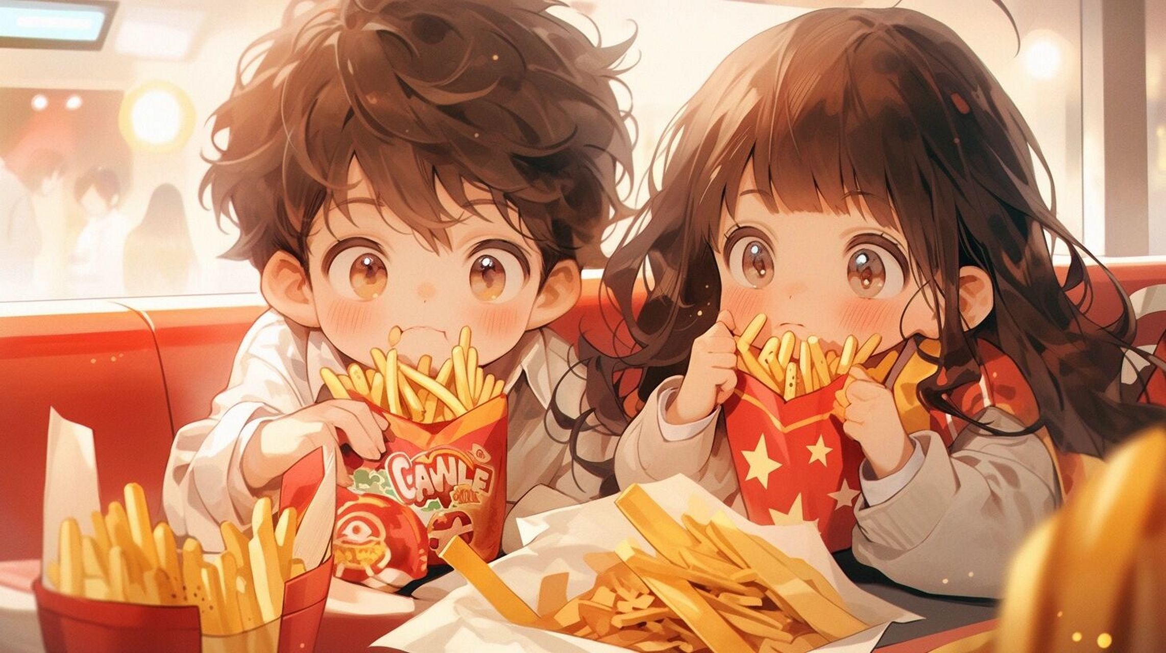 【ai头像】大吃一顿薯条汉堡!情侣头像