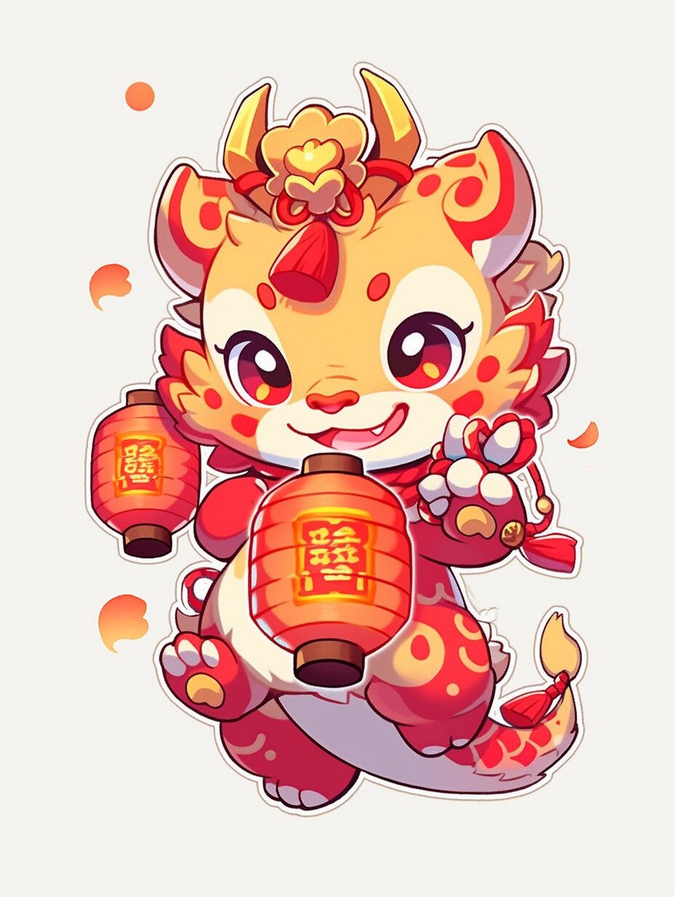 喜庆卡通龙年插画/可爱小龙形象/龙年ip 商用需授权!