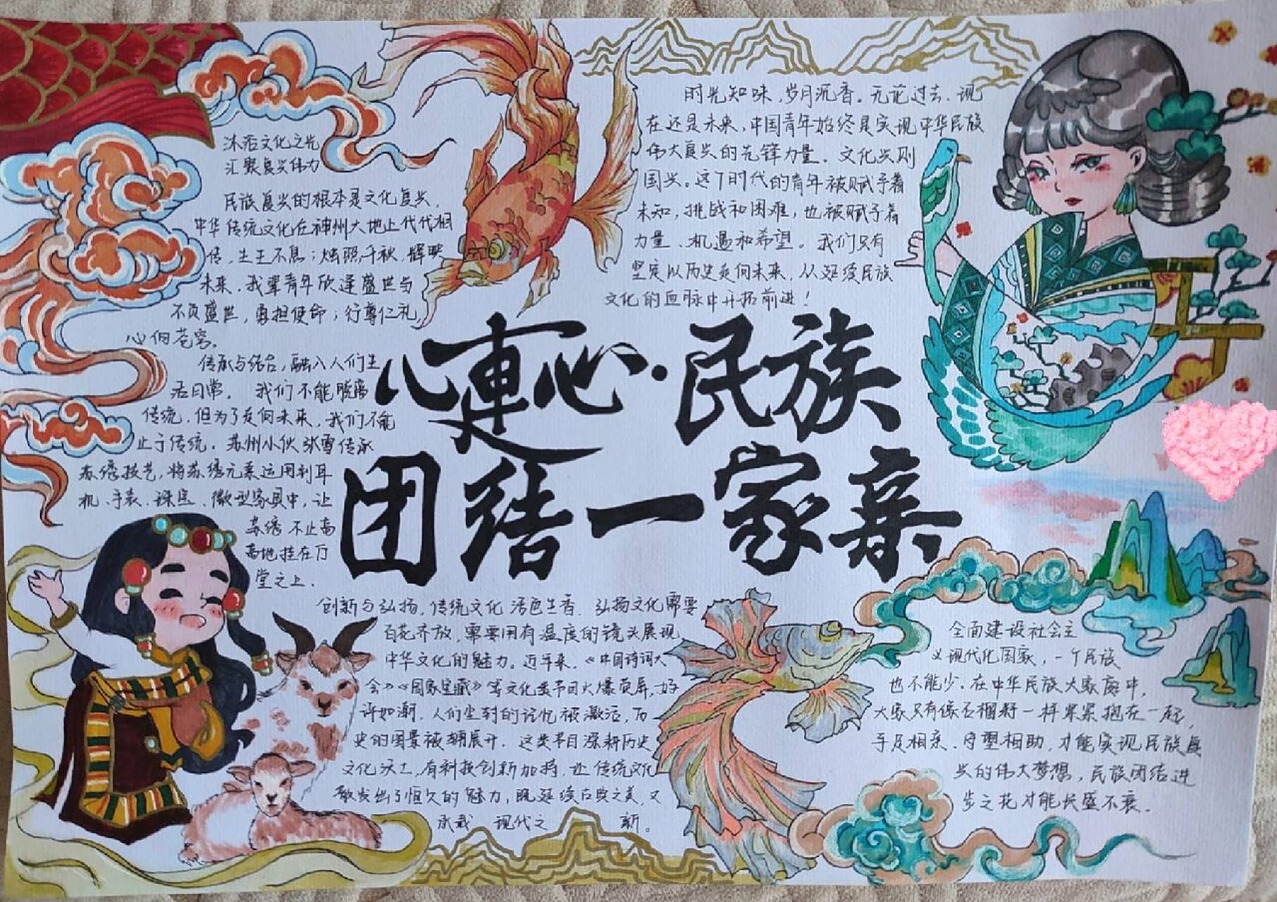民族团结手抄报 临摹——素材见水印 出的不太好 路过就看看吧别吐