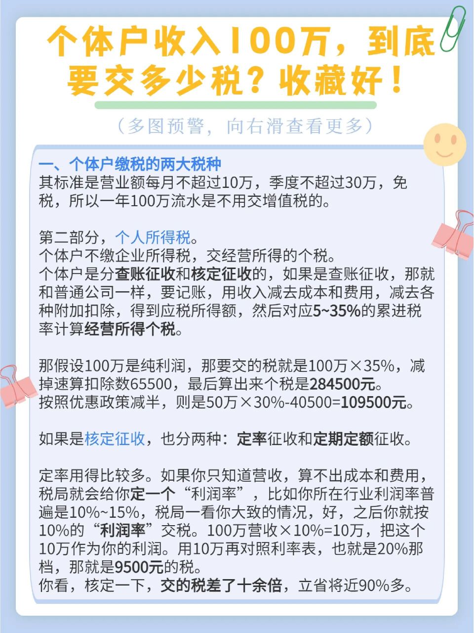 个体户收入100万,到底要交多少税?