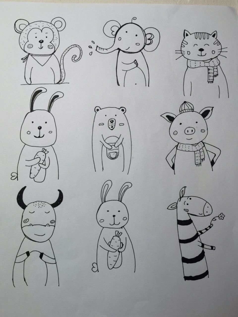 北欧风儿童简笔画小动物 小孩子也不是好糊弄的