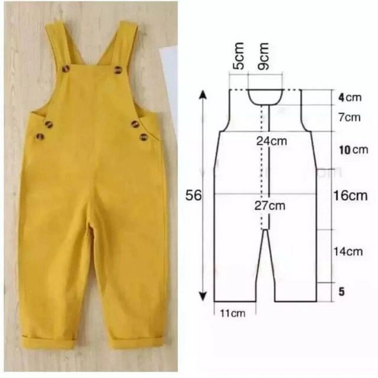 8款儿童背带裤裁剪图纸