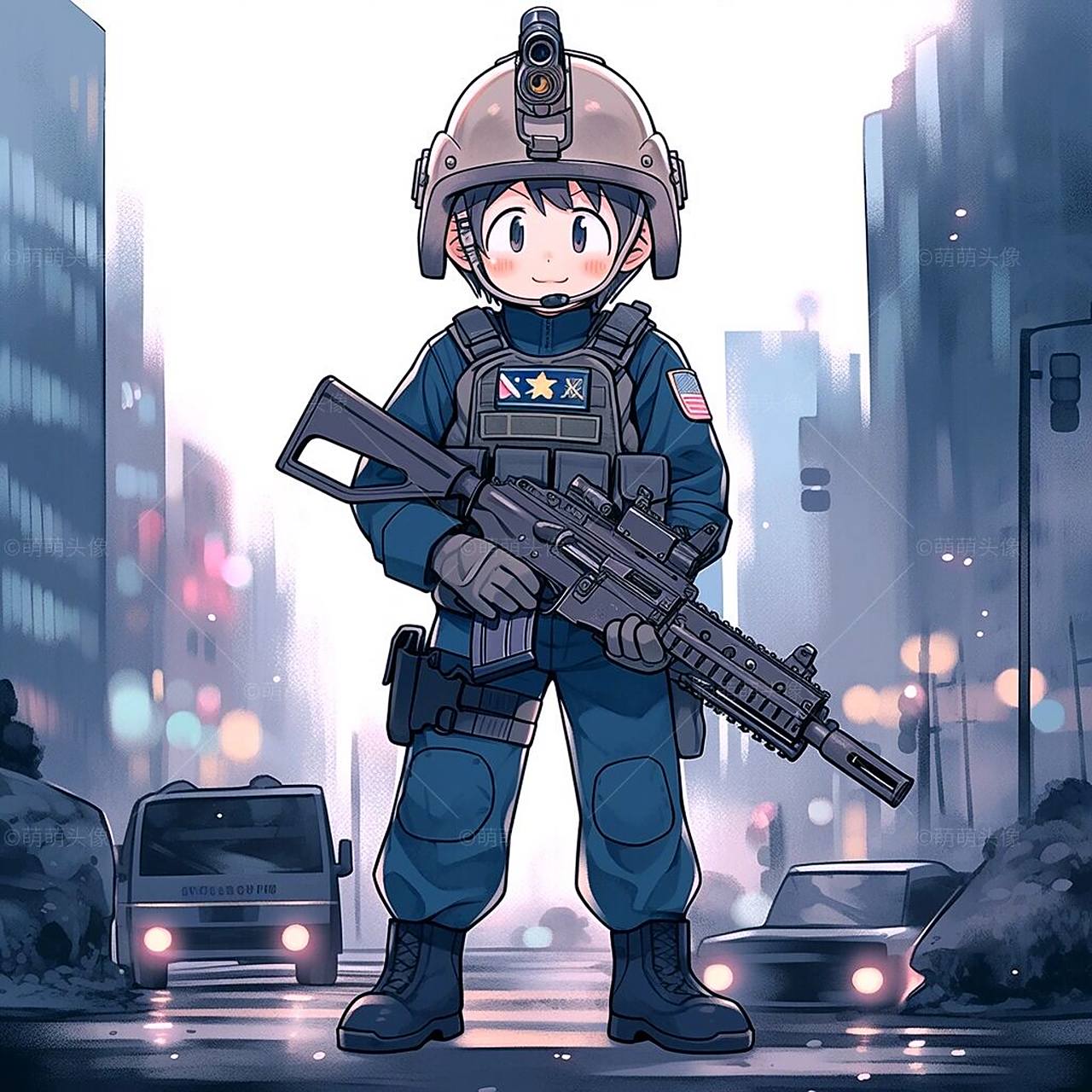 卡通q版警察特警头像带93 带93的特警,警察卡通职业头像