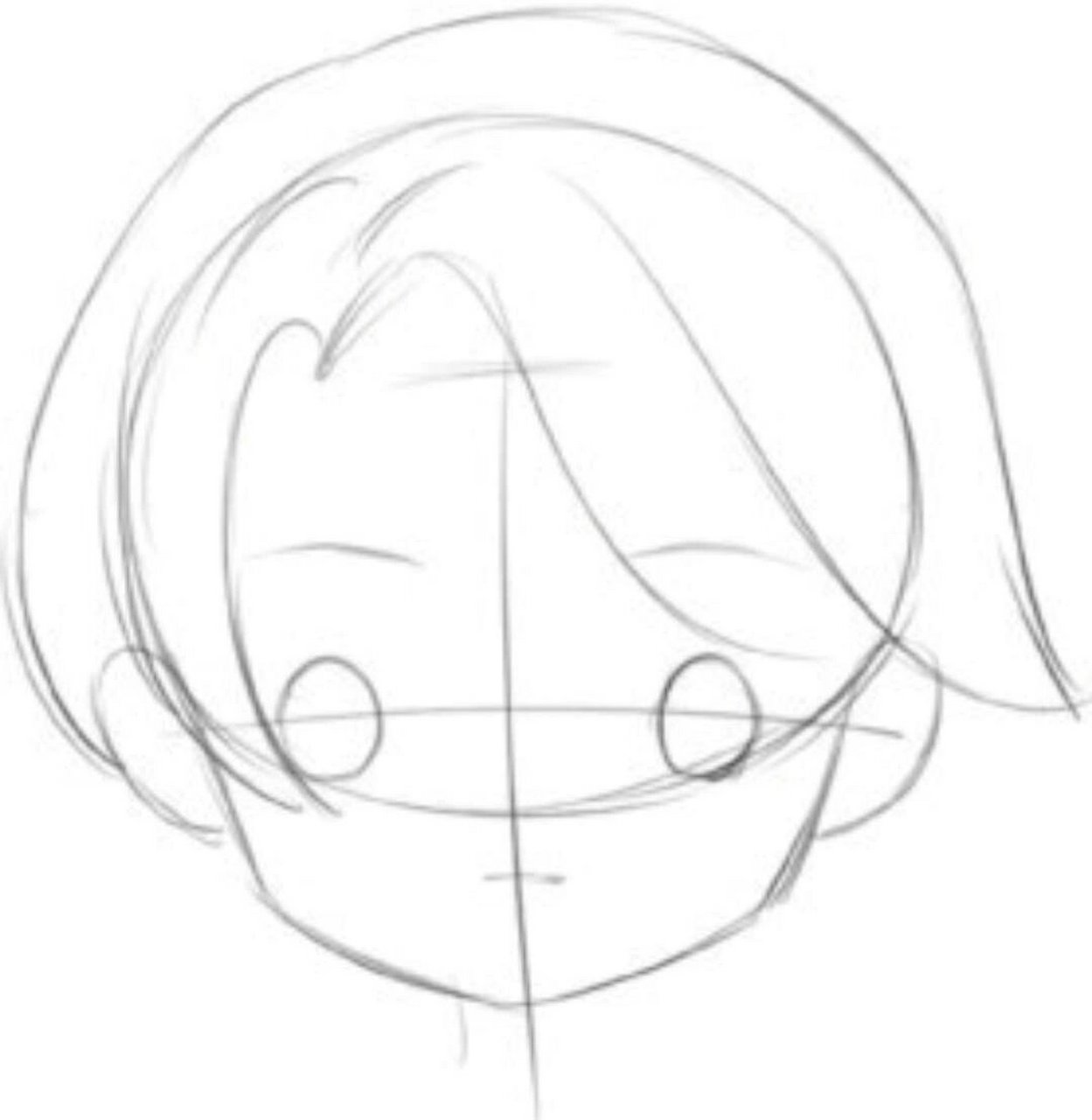 3接着在头部上,先画出头发的厚度,再画出发丝的