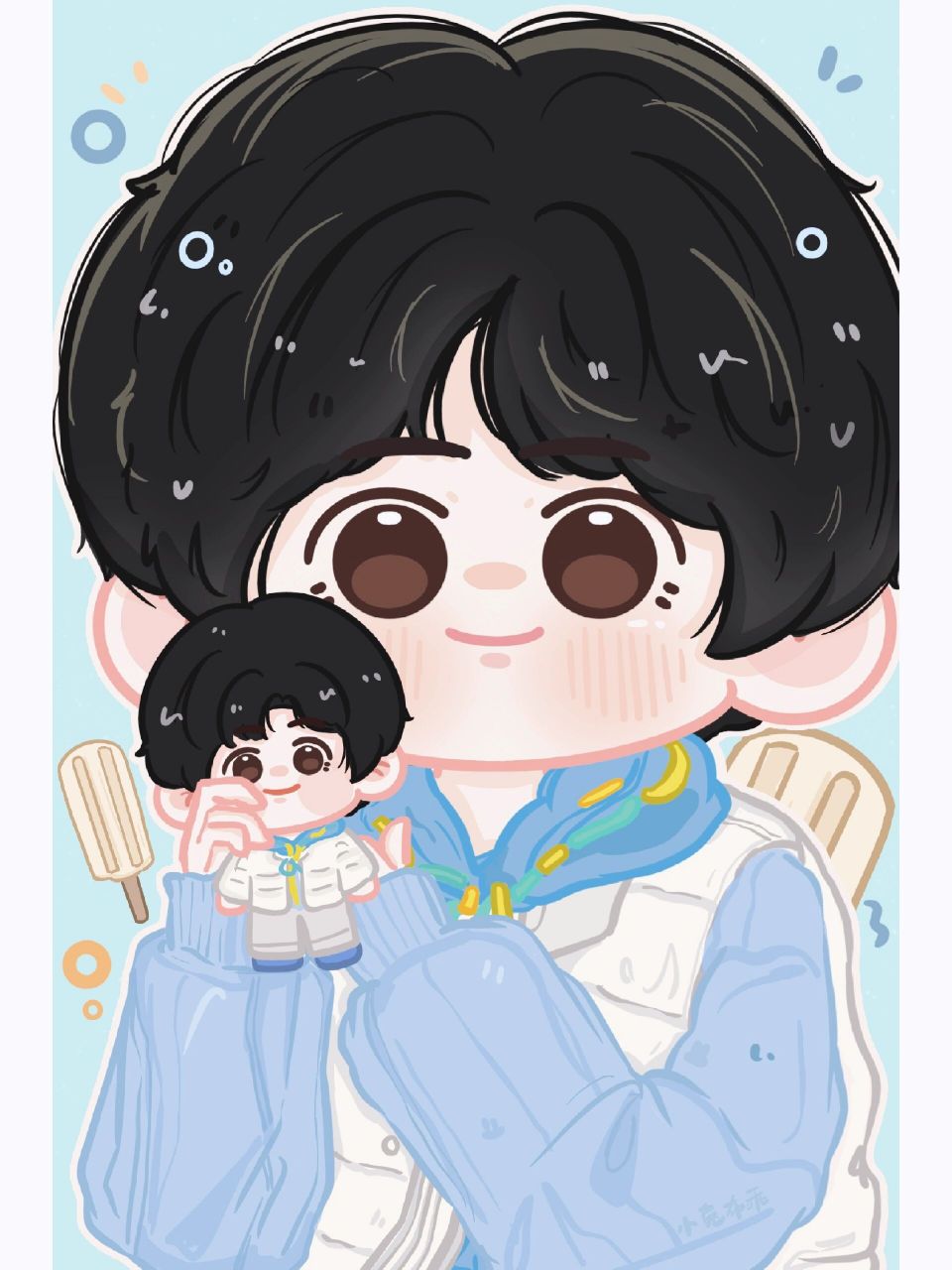 可自印小卡丨严浩翔 可爱的小布丁宝宝来啰~ 刚好小兔今天过生日~就当