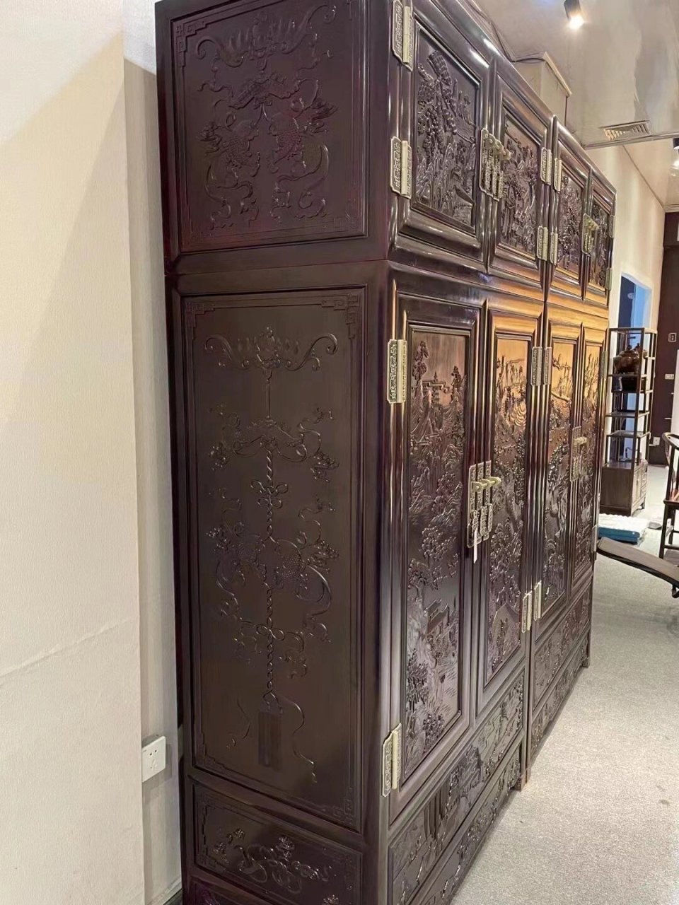 印度小叶紫檀山水顶箱柜#印度小叶紫檀# #顶箱柜# #柜子