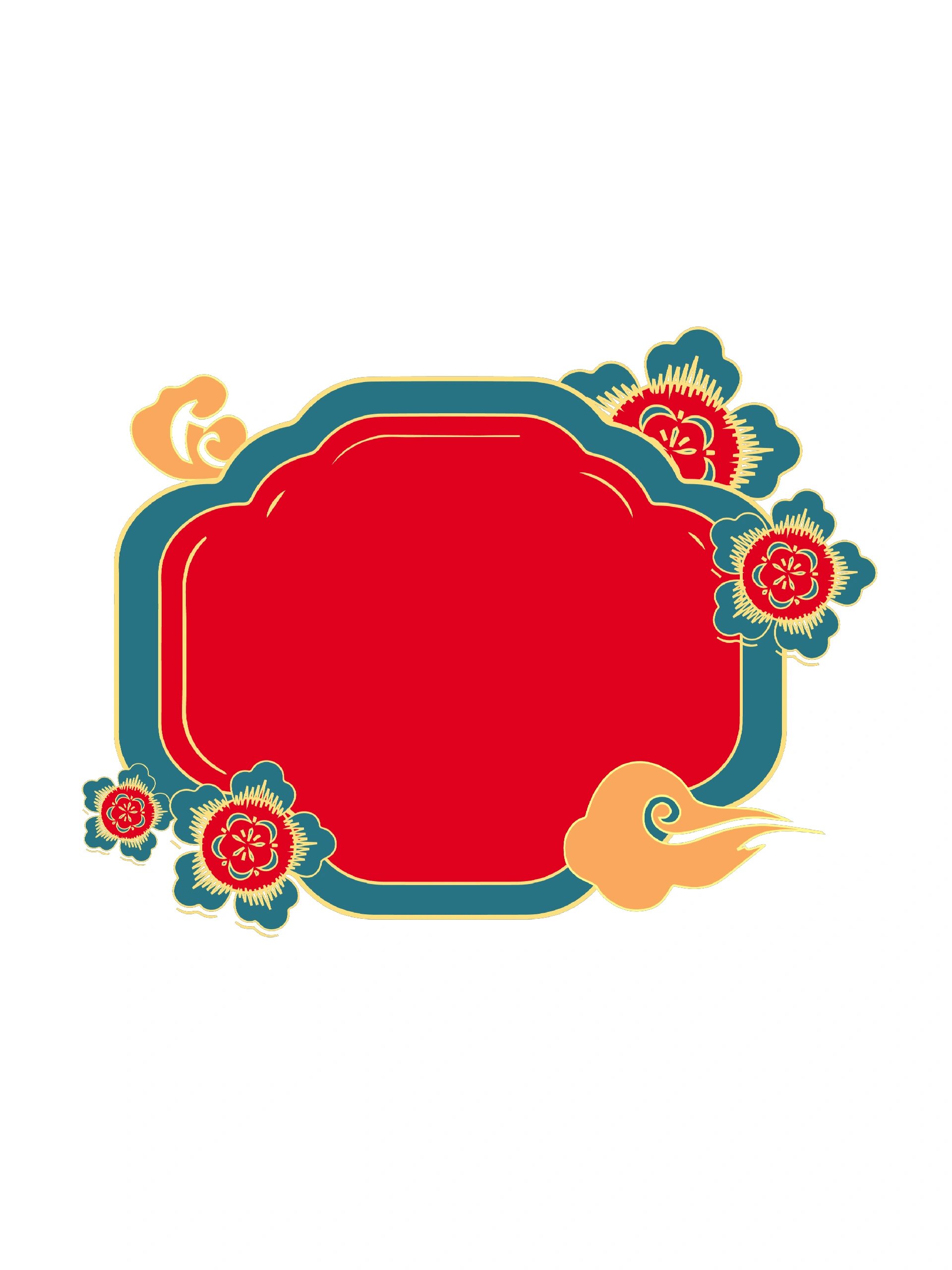 新年边框‖龙年中国风设计必备免抠边框① 96969696 新年到