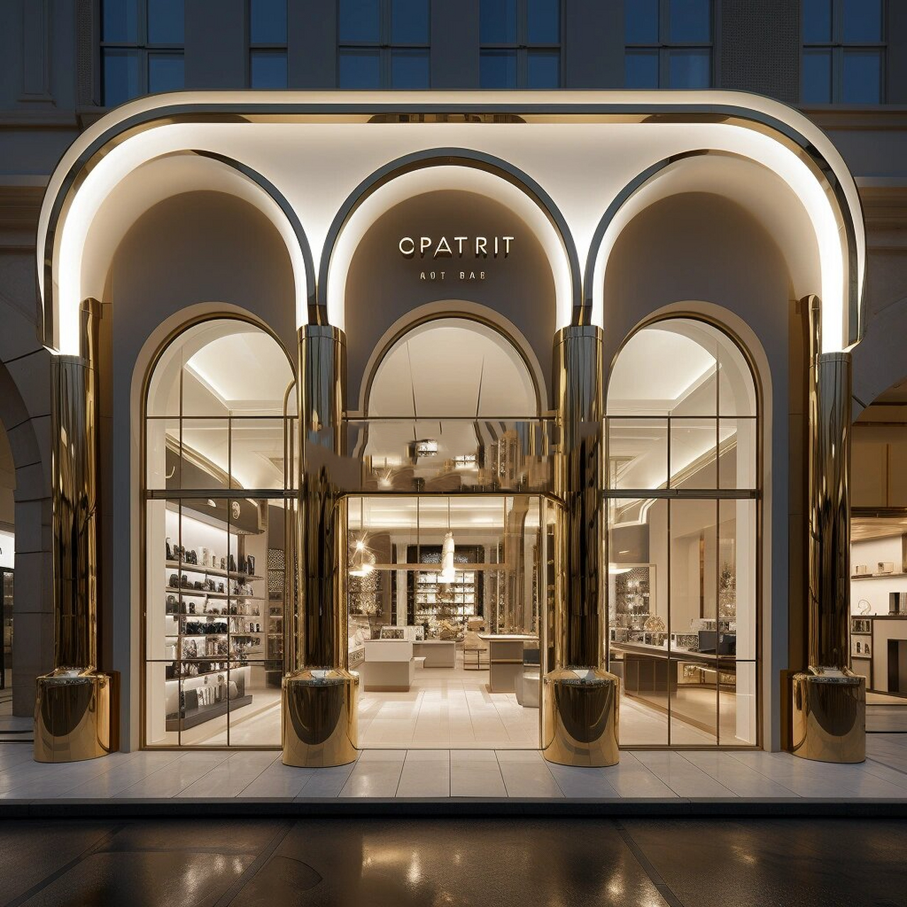 第八十七期|奢侈品类珠宝店铺门头设计合集 室内户外都适用,金属电镀