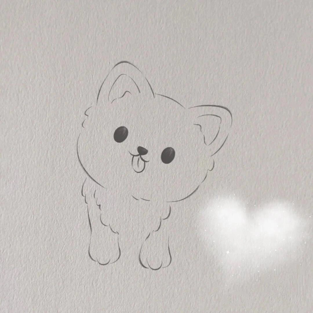 可爱小狗绘画过程