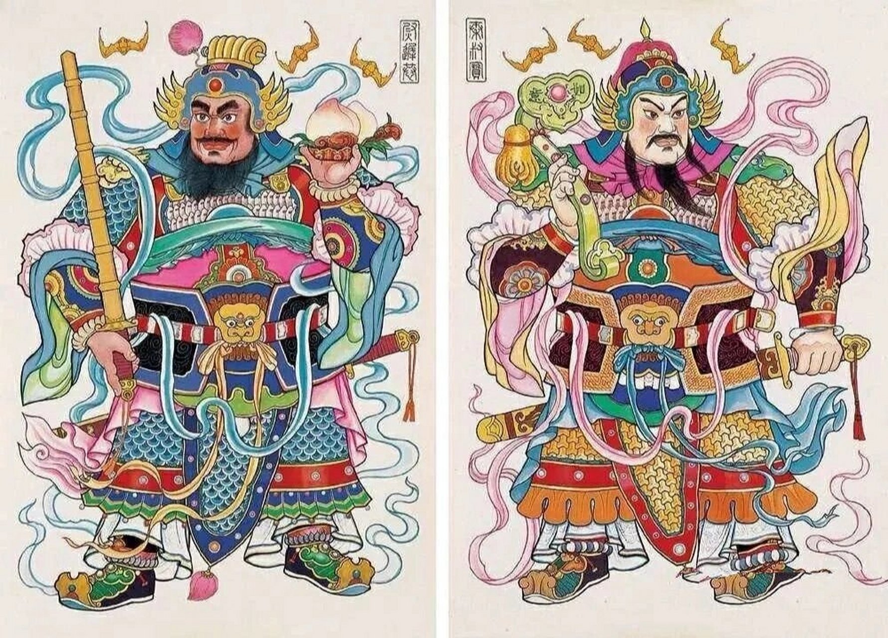 门神 门神是中国民间流行的居家保护神. 神荼和郁垒