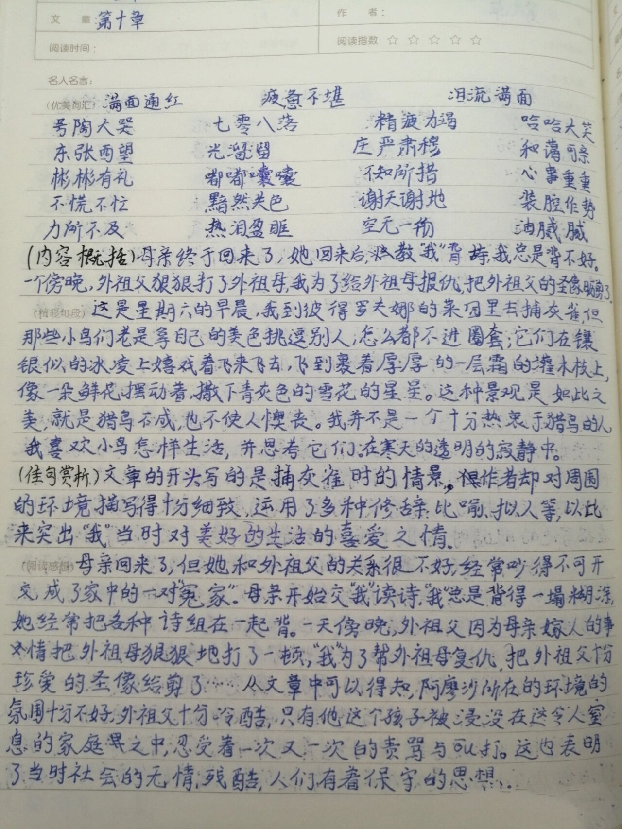 读书笔记摘抄10篇图片