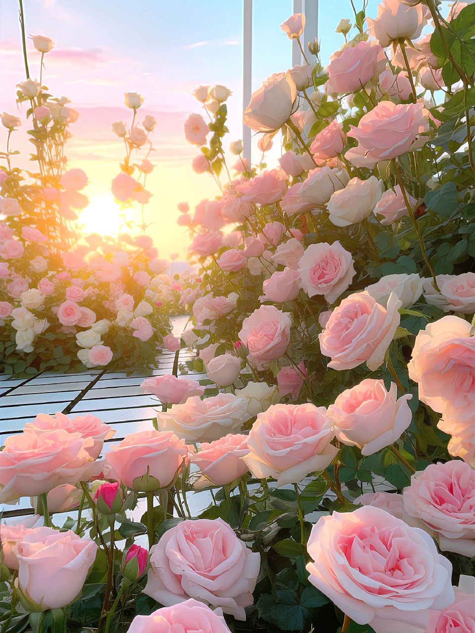 "可爱鬼"遇到好看的花当然要分享给你啦 将玫瑰藏于身后时刻盼望着与