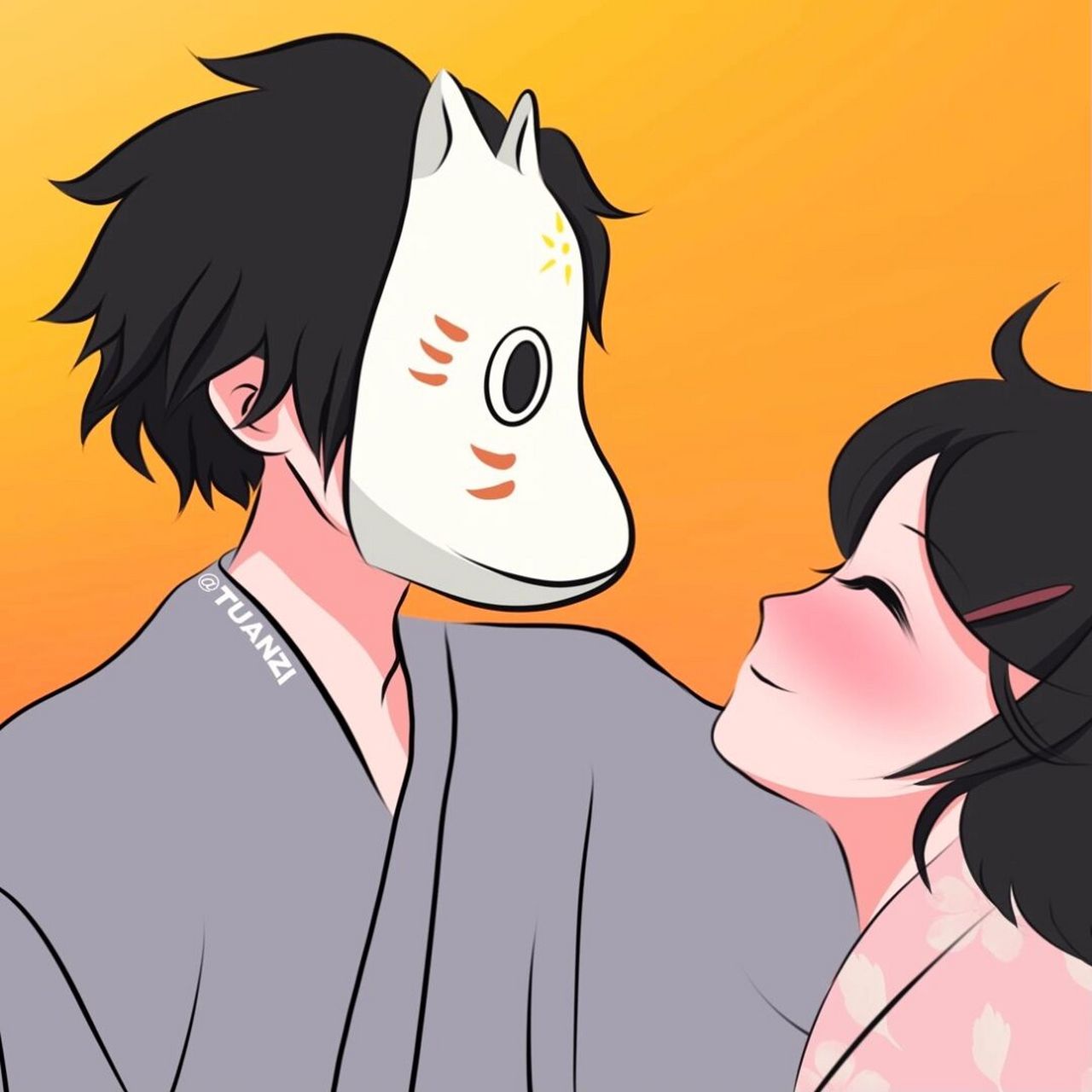 手绘头像# #萤火之森# #情头# #动漫头像# #动漫情头# #情侣头像