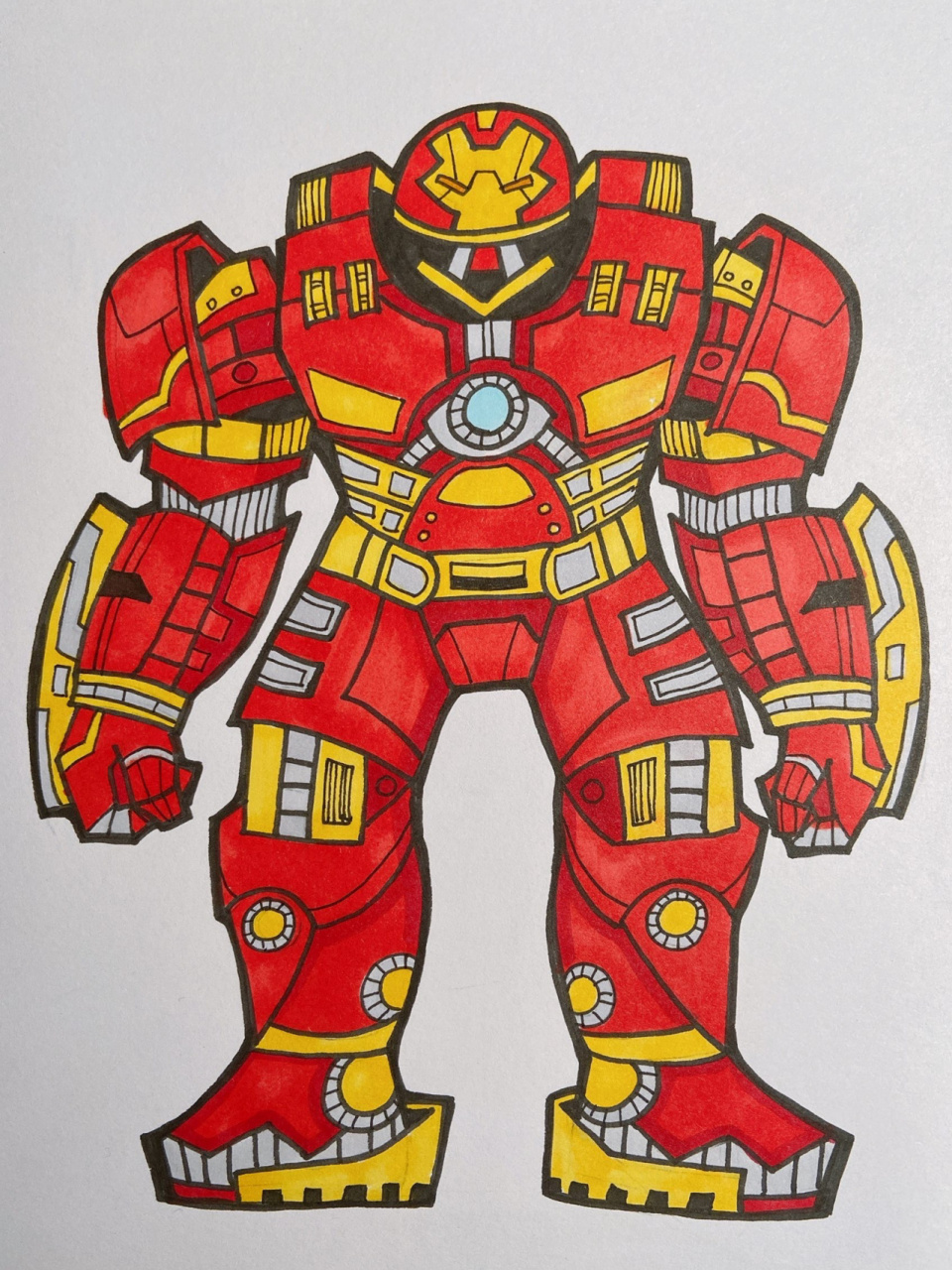 反浩克装甲钢铁侠绿巨人漫威动漫手绘机械 美术宝 钢铁侠 课效