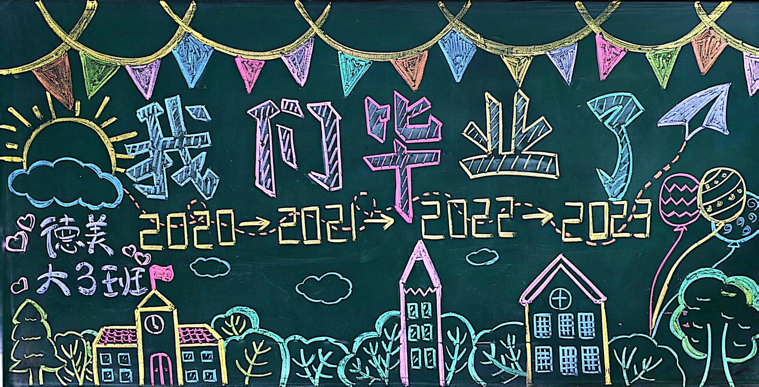 幼儿园毕业季 黑板报