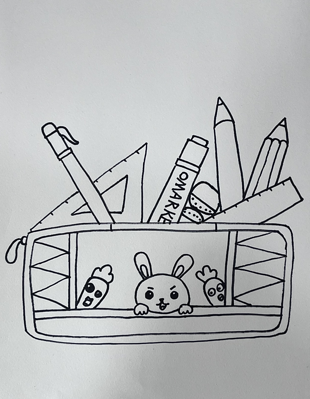 文具盒儿童画 一至六年级都93 	 临摹自小红书