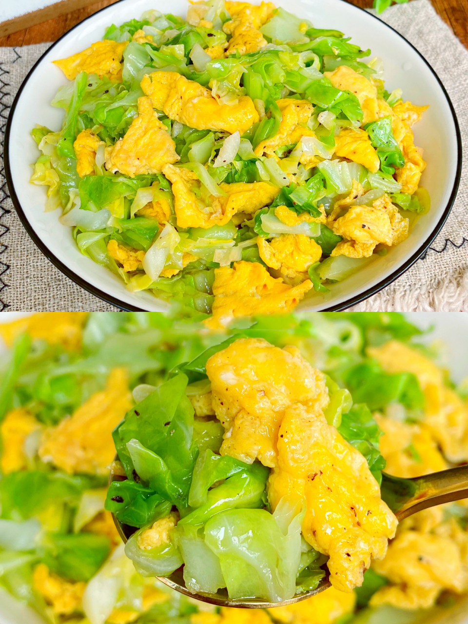 低脂低卡7515超简单美味的包菜炒鸡蛋～ 今天教大家做这份包菜炒